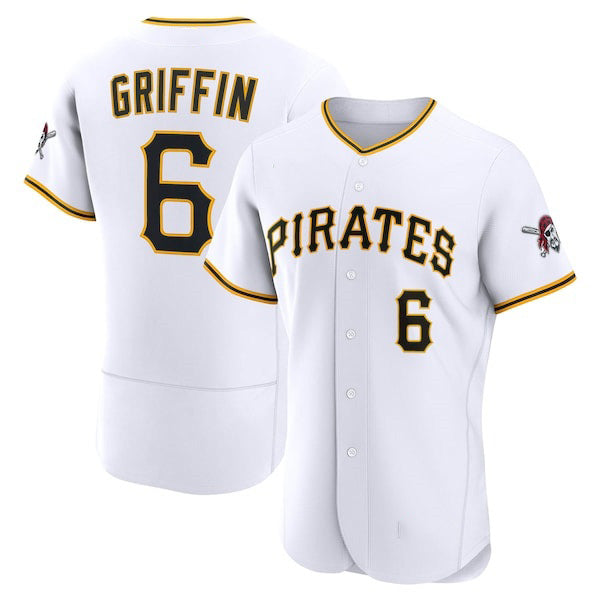 Pittsburgh Pirates #6 Konnor Griffin White Jereymy Home Authentic Jersey