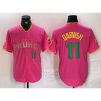 San Diego Padres #11 Yu Darvish Pink Jereymy Player Number Fashion Jersey