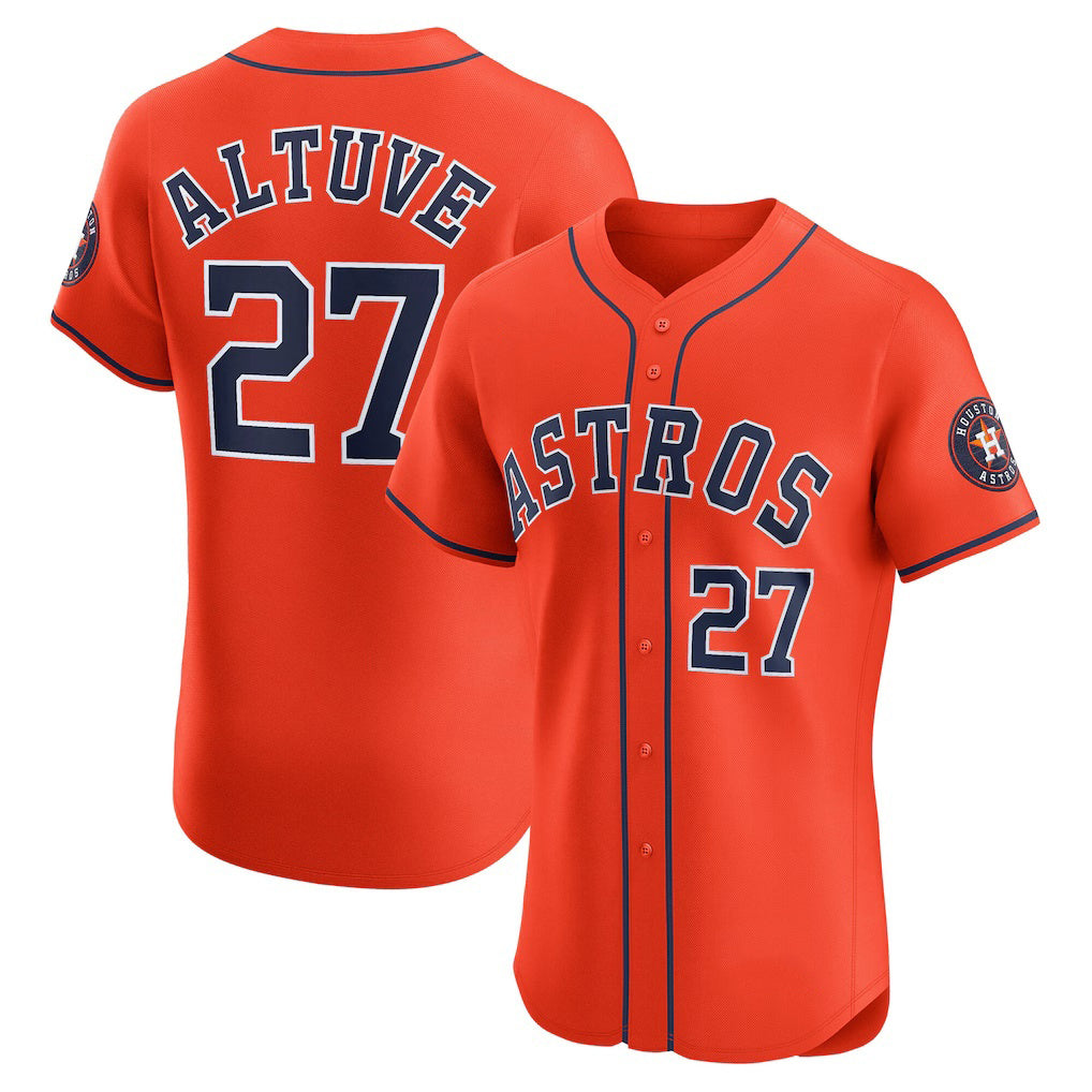 Houston Astros #27 Jose Altuve Orange Jereymy Alternate Elite Player Jersey