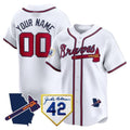 Custom Atlanta Braves 2024 Robinson & Georgia Patch Vapor Premier Limited Jersey ¨C White Jereymy