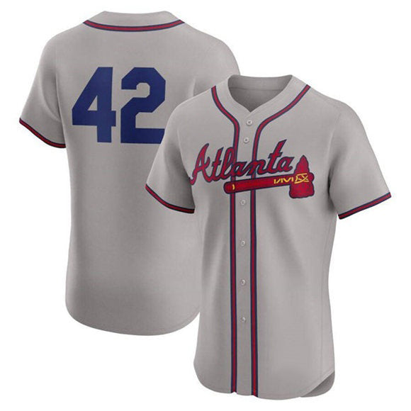 Atlanta Braves #42 Jackie Robinson Gray Jereymy Flex Base Stitched Jersey