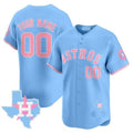 Custom Houston Astros Bubblegum Blue Jereymy Vapor Premier Limited Jersey ¨C All Stitched