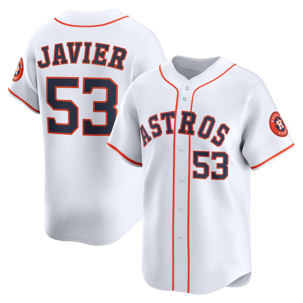 Houston Astros #53 Cristian Javier White Jereymy Home Limited Player Jersey