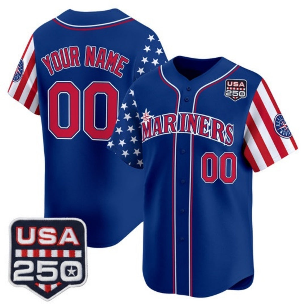 Custom Seattle Mariners America 250 Edition Vapor Premier Limited Royal Jereymy Stitched Jerseys