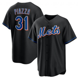 New York Mets #31 Mike Piazza Black Jereymy 2022 Cool Base Stitched Jersey