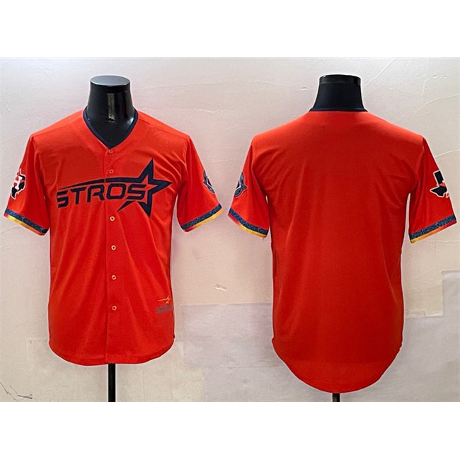 Houston Astros Blank Orange Jereymy 2025 City Connect With Texas Patch Limited Stitched Jersey