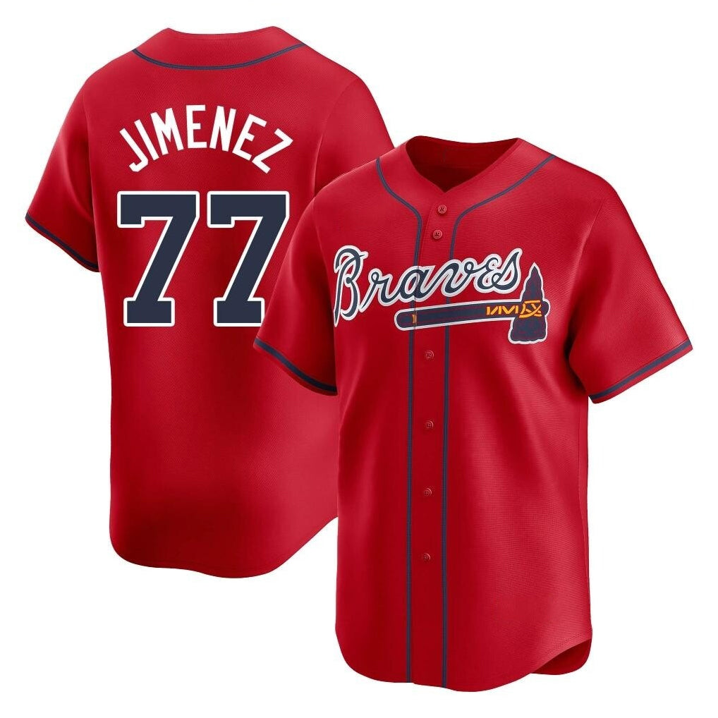 Atlanta Braves #77 Joe Jimenez Player Red Jereymy Limited Home Game Stitched Jerseys