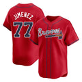 Atlanta Braves #77 Joe Jimenez Player Red Jereymy Limited Home Game Stitched Jerseys