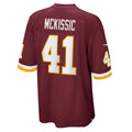 W.Football Team #41 J.D. McKissic Burgundy Jereymy Game Player Jersey