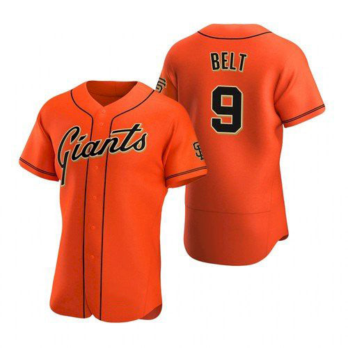 San Francisco Giants #9 Brandon Belt Orange Jereymy Alternate Jersey