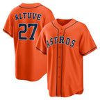 Houston Astros #27 Jose Altuve Orange Jereymy Alternate Replica Player Name Jersey