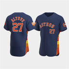 Houston Astros #27 Jose Altuve Navy Jereymy 60th Anniversary Flex Base Stitched Jersey