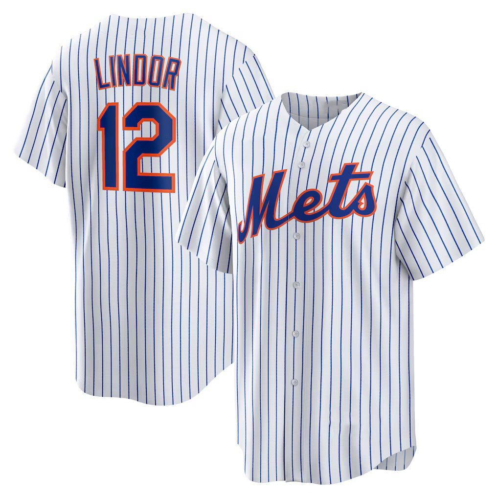 New York Mets #12 Francisco Lindor White Jereymy Home Replica Player Jersey