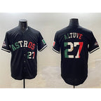 Houston Astros #27 Jose Altuve Black Jereymy Mexico With World Serise Champions Patch Cool Base Stitched Jersey 2