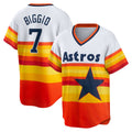 Houston Astros #7 Craig Biggio White Jereymy Home Cooperstown Collection Player Jersey