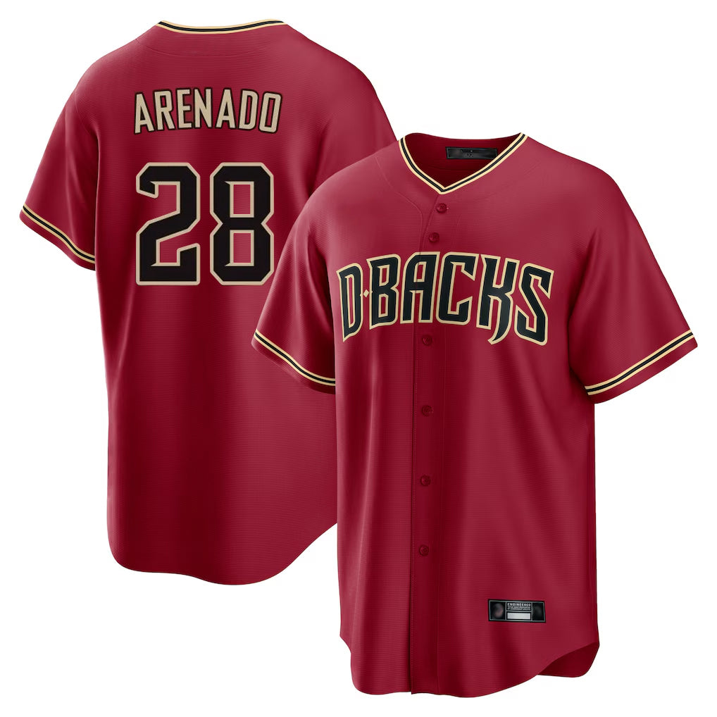 Arizona Diamondbacks #28 Nolan Arenado Player Red Jereymy Home Game Stitched Jerseys