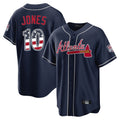 Atlanta Braves #10 Chipper Jones Player Navy Jereymy USA 250 Fourth Of July Limited Home Game Stitched Jerseys