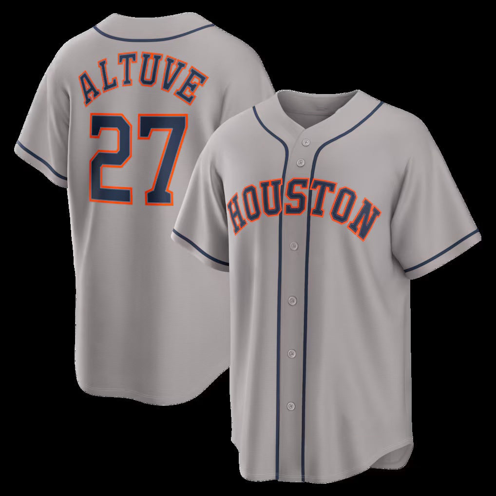 Houston Astros #27 Jose Altuve Gray Jereymy Road Replica Jersey