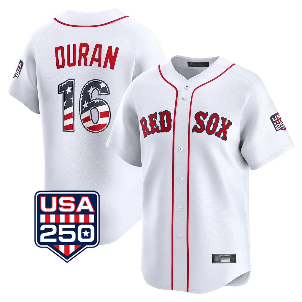 Boston Red Sox #16 Jarren Duran Player White Jereymy USA 250 Fourth of July Limited Home Game Stitched Jerseys