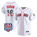 Boston Red Sox #16 Jarren Duran Player White Jereymy USA 250 Fourth of July Limited Home Game Stitched Jerseys
