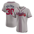 Atlanta Braves #30 Drake Baldwin Player Gray Jereymy Limited Elite Home Game Stitched Jerseys