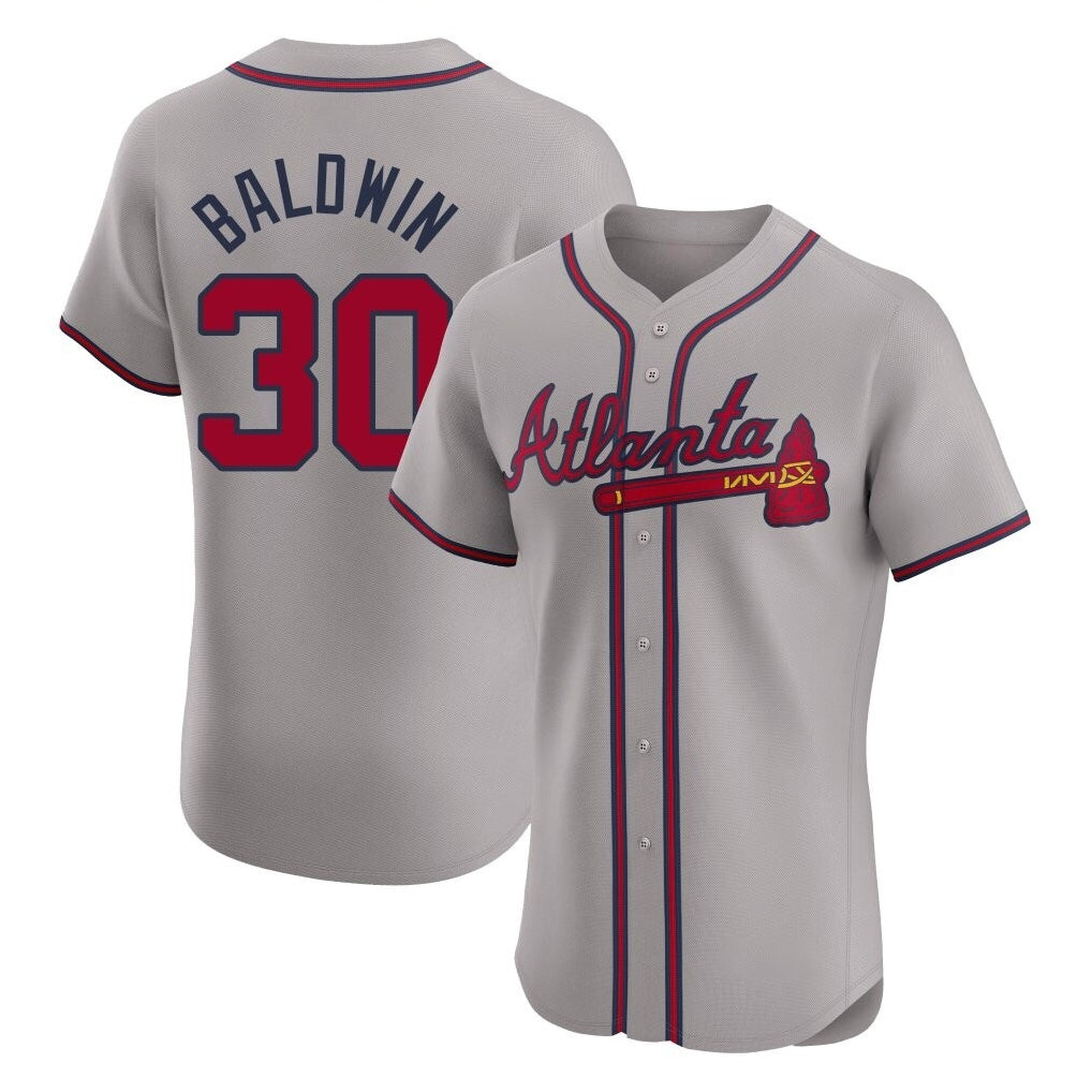 Atlanta Braves #30 Drake Baldwin Player Gray Jereymy Limited Elite Home Game Stitched Jerseys