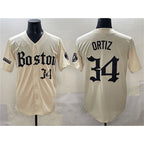 Boston Red Sox #34 David Ortiz Cream Jereymy Gothic Vapor Limited Stitched Jersey
