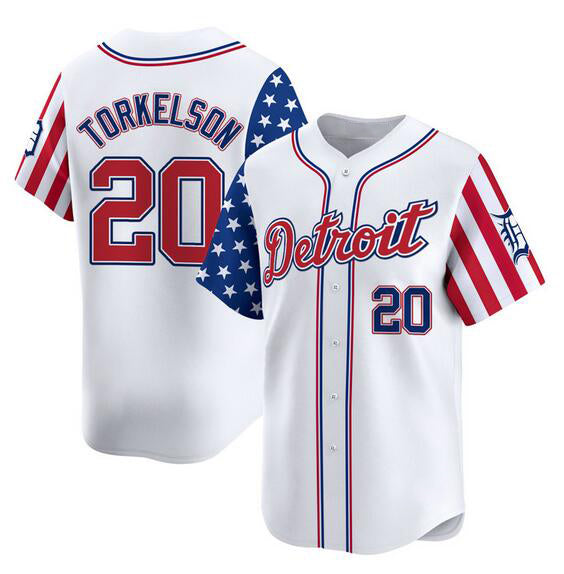 Detroit Tigers #20 Spencer Torkelson White Jereymy 2025 Independence Day Vapor Premier Limited Stitched Jersey