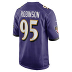 B.Ravens #95 Tavius Robinson Purple Jereymy Team Game Jersey