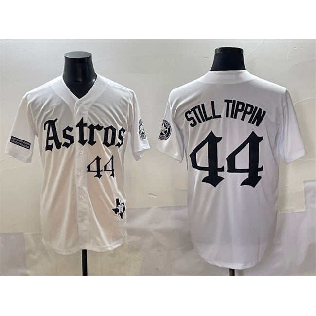 Houston Astros #44 Still Tippin White Jereymy Gothic 'Houston Born Barrio Raised' Limited Stitched Jersey