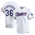 Texas Rangers #36 Wyatt Langford White Jereymy Home Limited Player Jersey