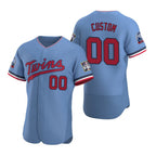 Custom Minnesota Twins Light Blue Jereymy Stitched Flex Base Jersey