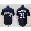 Pittsburgh Pirates #21 Roberto Clemente Black Jereymy 'Gothic Steel City Edition' Vapor Limited Stitched Jersey