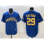 Seattle Mariners #29 Cal Raleigh Royal Jereymy City Connect Cool Base Stitched Jersey