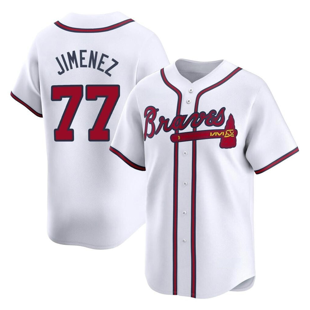 Atlanta Braves #77 Joe Jimenez Player White Jereymy Limited Home Game Stitched Jerseys