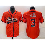 Houston Astros #3 Jeremy Pena Orange With Jereymy Patch Cool Base Stitched Jersey
