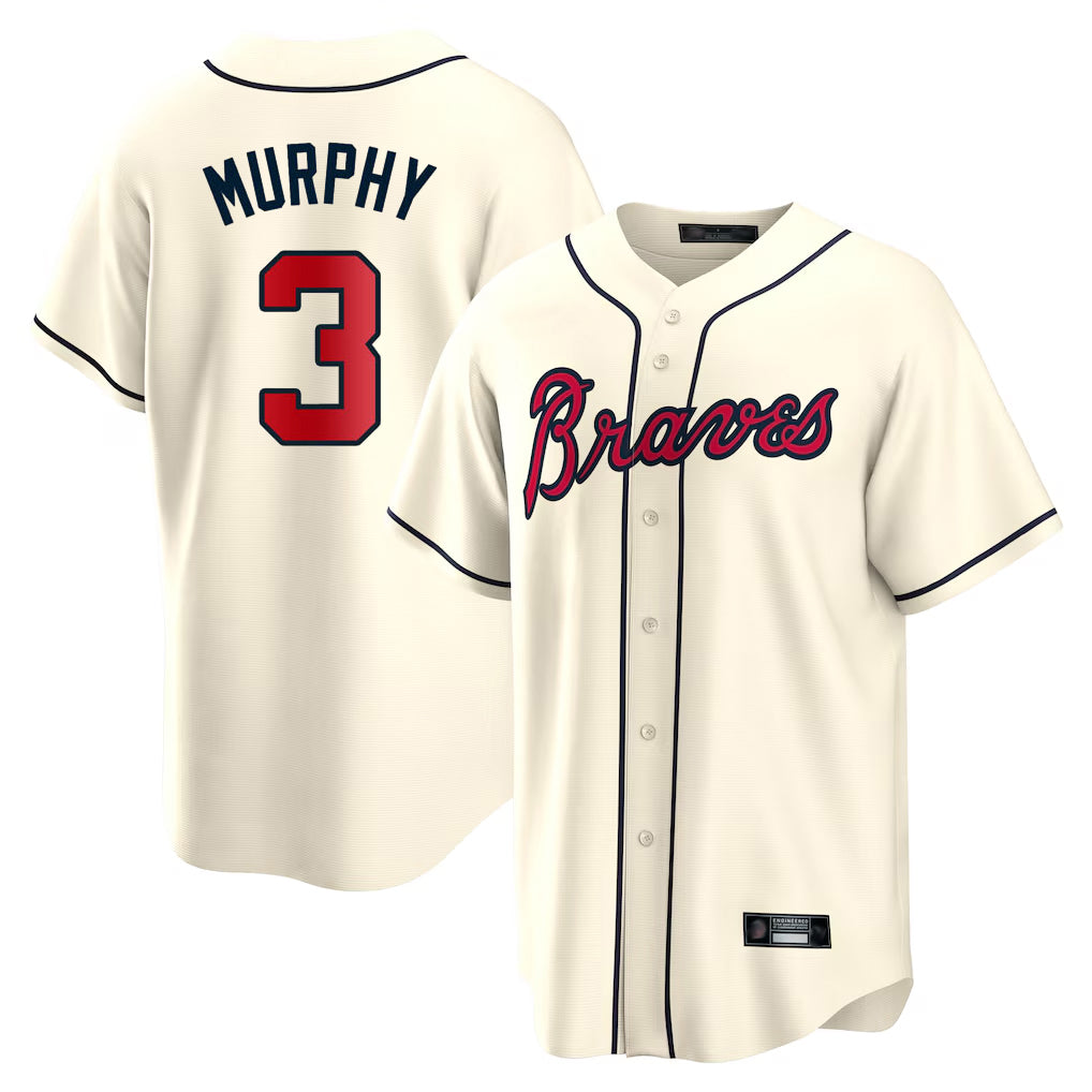 Atlanta Braves #3 Dale Murphy Player Cream Jereymy Home Game Stitched Jerseys