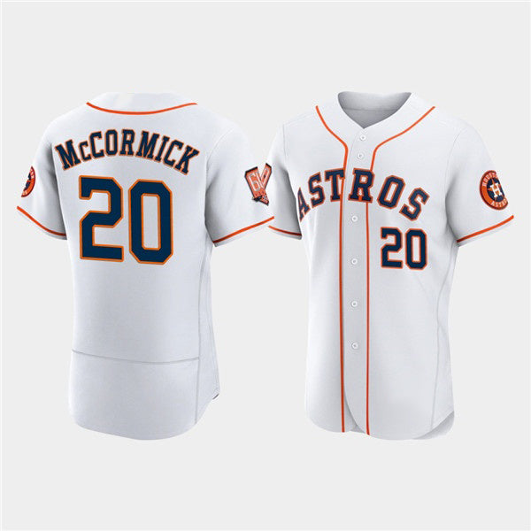Houston Astros #20 Chas McCormick White Jereymy 60th Anniversary Flex Base Stitched Jersey