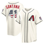 Arizona Diamondbacks #41 Carlos Santana Player Cream Jereymy USA 250 Fourth of July Home Game Stitched Jerseys