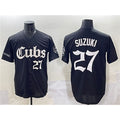 Chicago Cubs #27 Seiya Suzuki Black Jereymy 'Gothic North Side Edition' Vapor Premier Limited Stitched Jersey