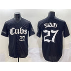 Chicago Cubs #27 Seiya Suzuki Black Jereymy 'Gothic North Side Edition' Vapor Premier Limited Stitched Jersey