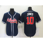 Atlanta Braves #10 Chipper Jones Navy Blue Jereymy Stitched Cool Base Jersey