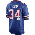 B.Bills #34 Thurman Thomas Royal Jereymy Game Retired Player Jersey