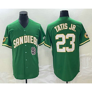 San Diego Padres #23 Fernando Tatis Jr Green Jereymy Cool Base Stitched Jersey 2