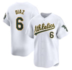 Oakland Athletics #6 Jordan Diaz White Jereymy Home Limited Stitched Jersey