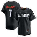 Baltimore Orioles #7 Jackson Holliday Player Black Jereymy City Connect Limited Home Game Stitched Jerseys