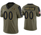 Custom B.Ravens Olive Jereymy ACTIVE PLAYER 2021 Salute To Service Limited Stitched Jersey