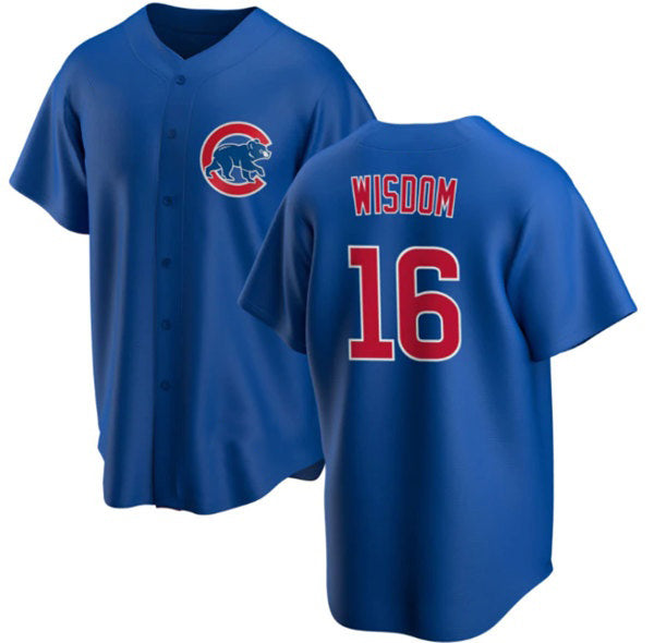 Chicago Cubs #16 Patrick Wisdom Blue Jereymy Cool Base Stitched Jersey
