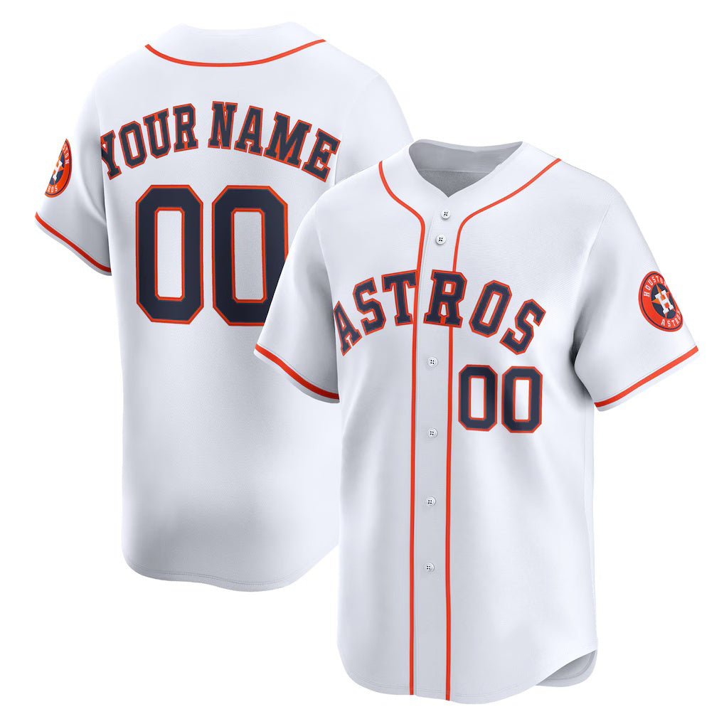 Custom Houston Astros White Jereymy Home Limited Jersey