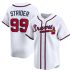 Atlanta Braves #99 Spencer Strider White Jereymy Home Limited Player Jersey